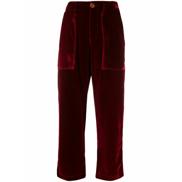 ジェジア レディース カジュアルパンツ ボトムス High-rise cropped trousers Red