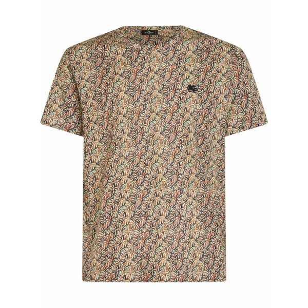 エトロ メンズ プルオーバー トップス Palm tree-print cotton t-shirt Orange