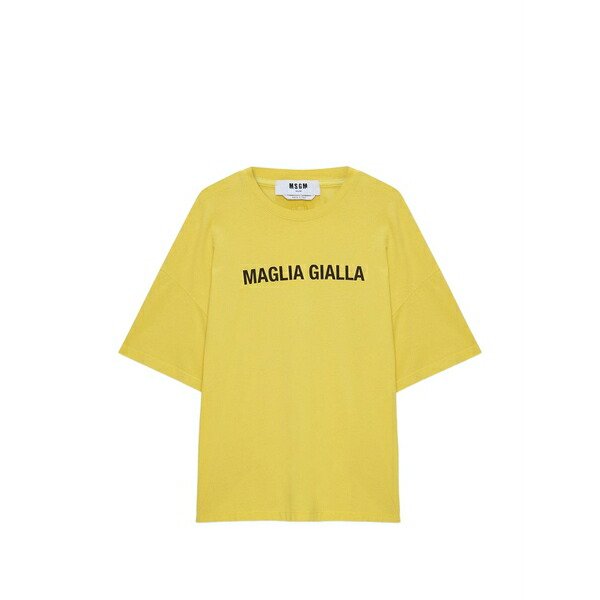 エムエスジイエム メンズ Tシャツ トップス Letter-print t-shirt Yellow｜asty 38,870円