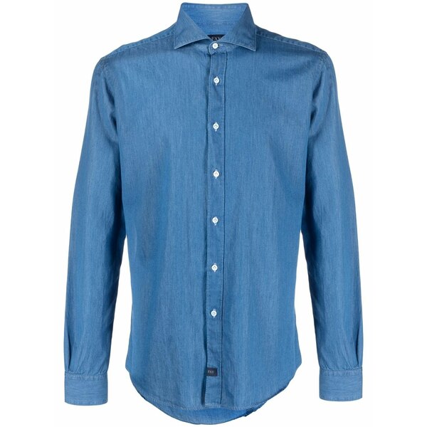 フェイ メンズ プルオーバー トップス Denim-effect shirt Blue