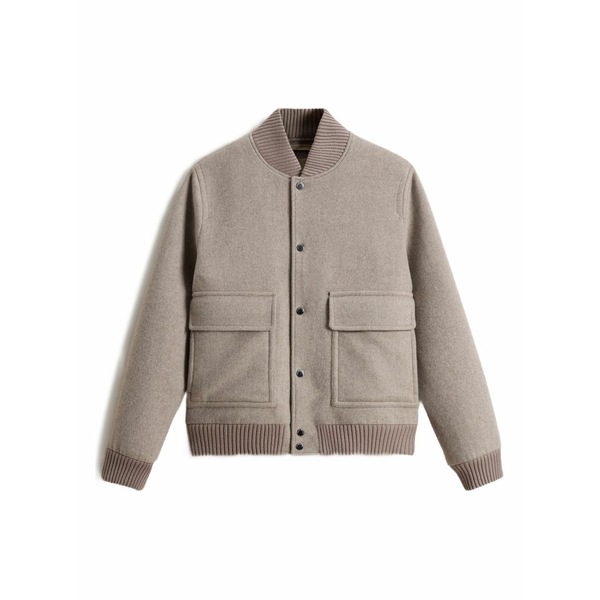 絨毛 一財産 メンズ 上衣＆上衣 アウター Twill-weave bomber jacket Neutrals メンズファッション-コート・ジャケット