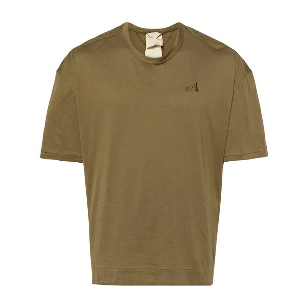 テンシー メンズ Tシャツ トップス Logo-embroidered cotton t-shirt Brown