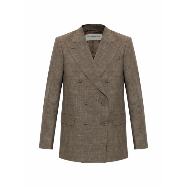 オフィシンジェネレール レディース ジャケット＆ブルゾン アウター Double-breasted blazer Brown｜asty