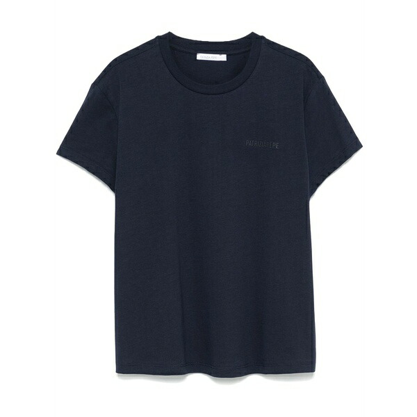 パトリツィア ペペ レディース Tシャツ トップス Rubberised-logo t-shirt Blue