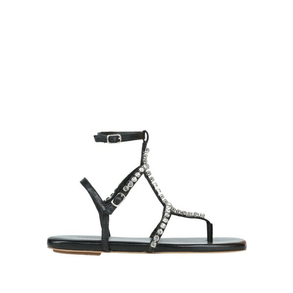 【貨物輸送無料】 ツイン仕掛ける レディース サンダル シューズ Thong sandals Black