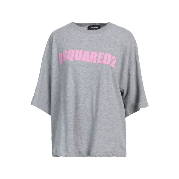 【送料無料】 ディースクエアード レディース Tシャツ トップス T-shirts Grey|asty