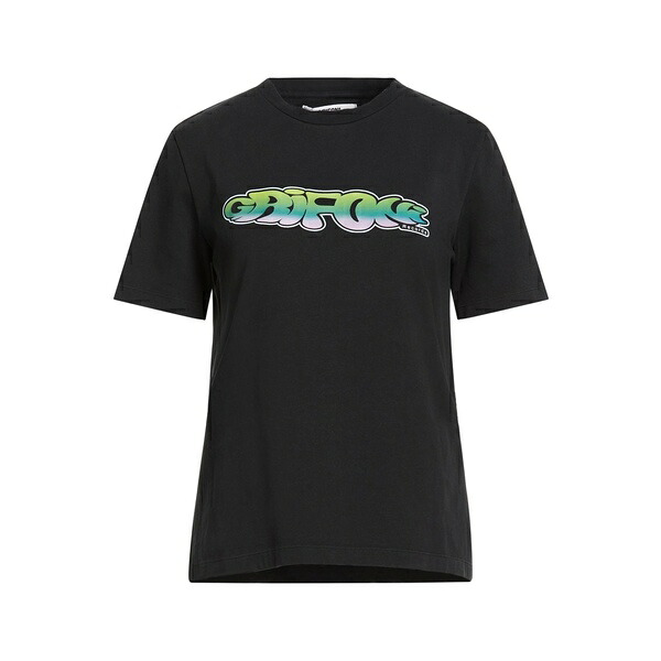 【送料無料】 グリフォーニ レディース Tシャツ トップス T-shirts Black|asty
