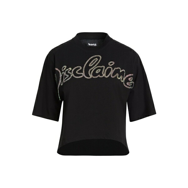 【送料無料】 ディスクレイマー レディース Tシャツ トップス T-shirts Black
