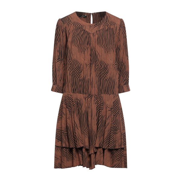 【送料無料】 メイソンズ レディース ワンピース トップス Mini dresses Brown