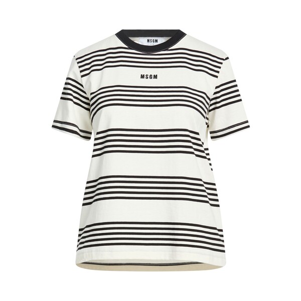 【送料無料】 エムエスジイエム レディース Tシャツ トップス T-shirts White