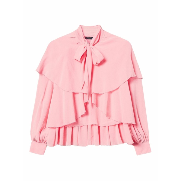 ツインセット レディース シャツ トップス Flounce-design blouse Pink｜asty