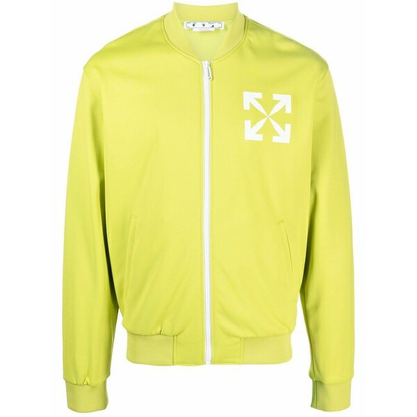 オフホワイト メンズ ジャケット＆ブルゾン アウター Arrow-print track jacket Yellow｜asty