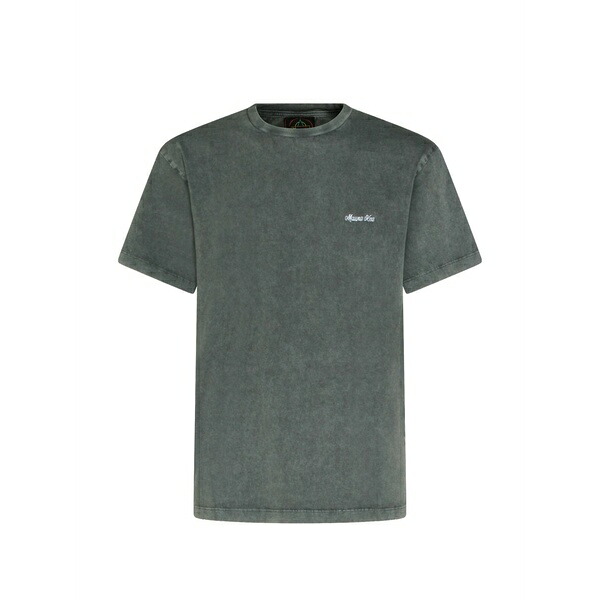 マウナ ケア メンズ Tシャツ トップス Logo-embroidered t-shirt Grey｜asty