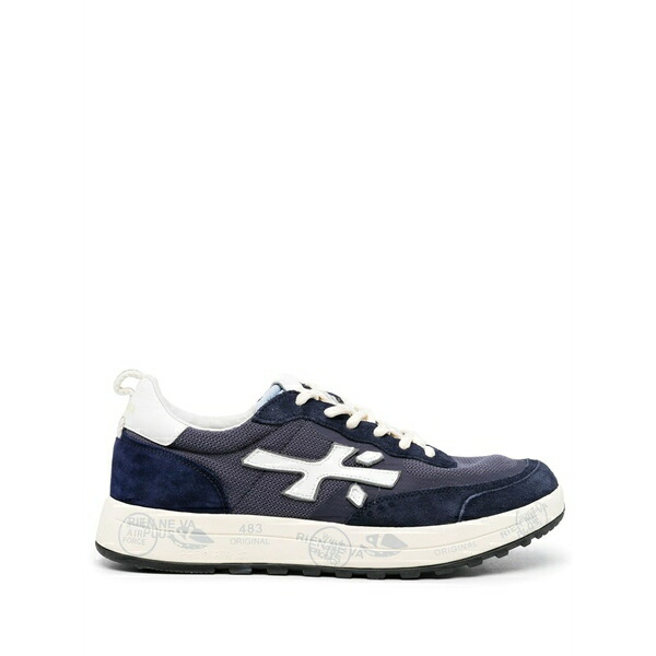 プレミアータ メンズ スニーカー シューズ Logo-appliqu?? low-top sneakers Blue