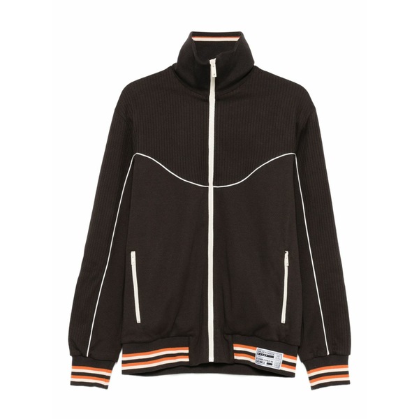 ゴールデングース メンズ 上衣＆上衣 アウター Ribbed-panel zip-up jacket Brown