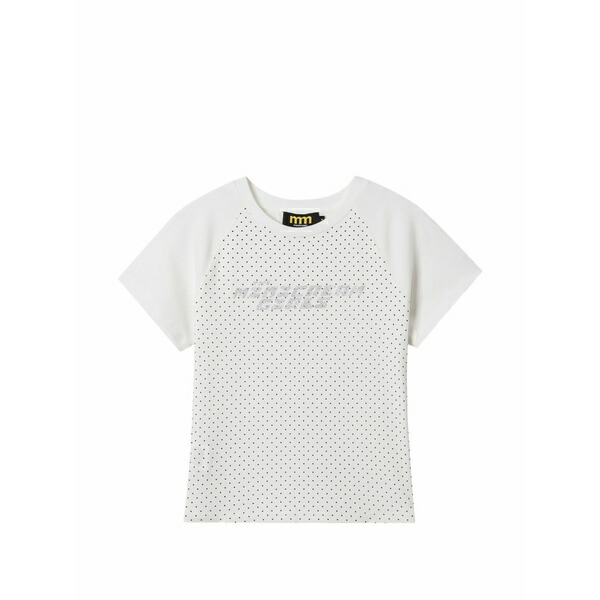 ミニクリーム レディース Tシャツ トップス Polka-dot t-shirt White|asty