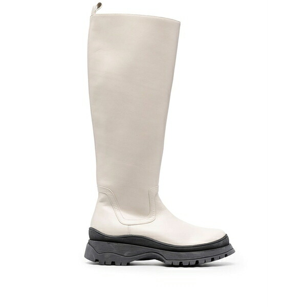 ステゥド レディース ブーツ シューズ Side zip leather boots Neutrals