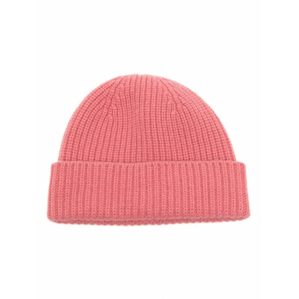 プリングル オブ スコットランド メンズ 帽子 アクセサリー Ribbed-knit turn-up brim beanie Pink｜asty