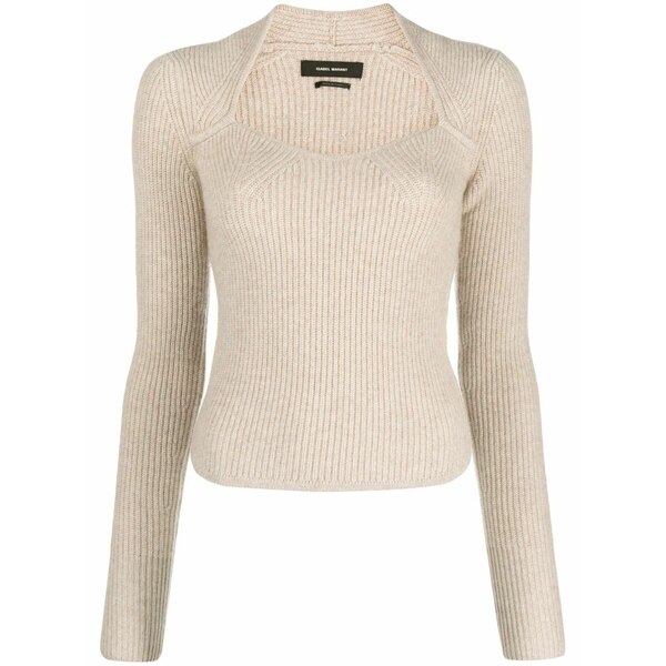 イザ呼びりん マラン レディース 編み物\u0026ティーシャツ アウター Bailey sweetheart neck jumper Neutrals