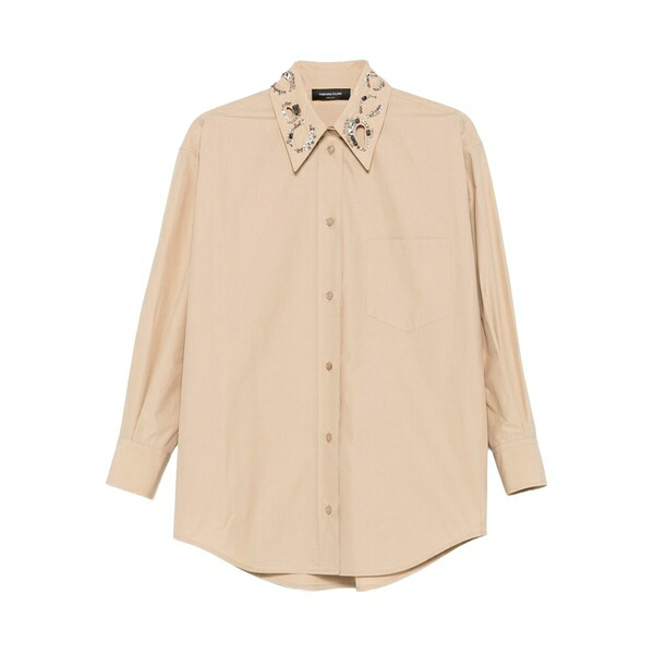 ファビアナ フィリッピ レディース シャツ トップス Embellished-collar shirt Neutrals｜asty
