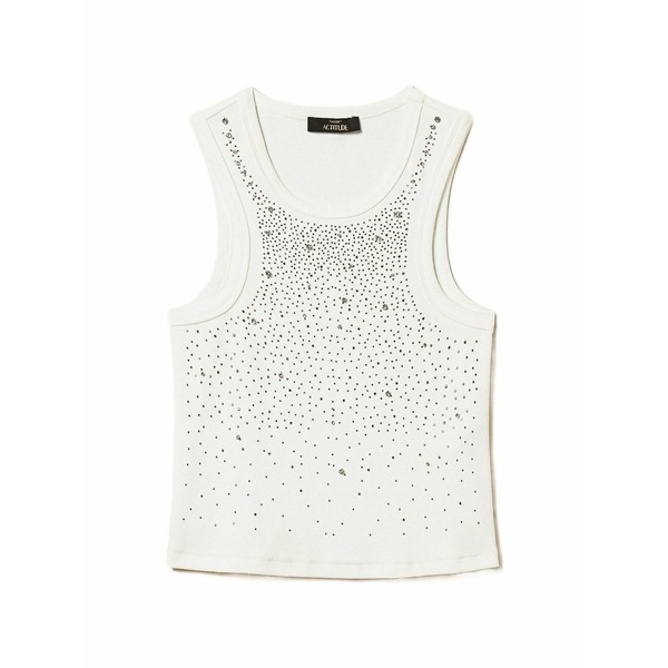 ツインセット レディース カットソー トップス Embroidery top White｜asty