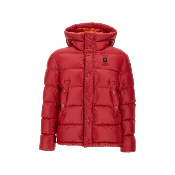 ブラウアー メンズ ジャケット＆ブルゾン アウター Hooded quilted down jacket Red｜asty