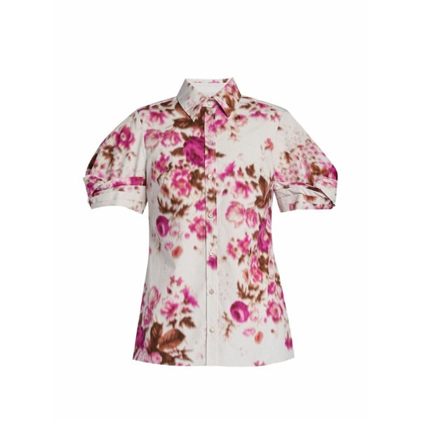 アーデム レディース シャツ トップス Buttoned floral-print shirt Neutrals｜asty