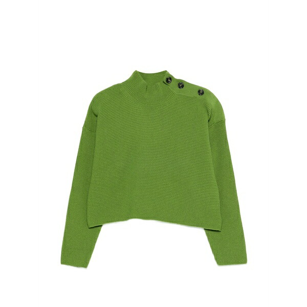 アイスバーグレタス レディース 編み物\u0026スウェーター アウター Button turtleneck sweater Green