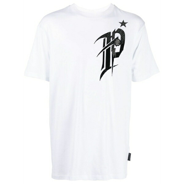 フィリップ飾り気の無い メンズ ティーシャツ トップス Logo-print short-sleeved t-shirt White トップス-Tシャツ・カットソー-メンズファッション