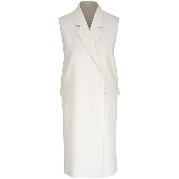 トーテム レディース 厚地の外套 アウター Long sleeveless blazer White