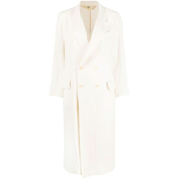 バレナ レディース 厚地の外套 アウター Peak-lapels button-front mid-length coat Neutrals