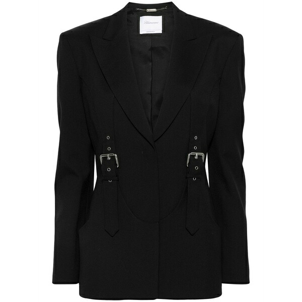 ブルマリン レディース 上衣＆上衣 アウター Buckle-detailed blazer Black