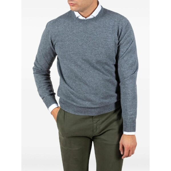 グランサッソ メンズ 編み物\u0026プルオーバー アウター Wool crew-neck sweater Grey