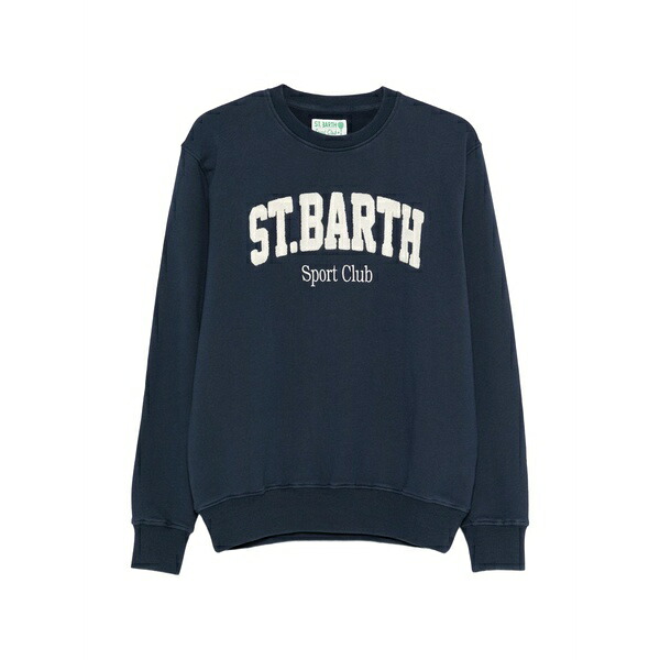 エムシーツーセイントバース メンズ パーカー・スウェットシャツ アウター Ponza crew-neck lettering sweatshirt Blue｜asty