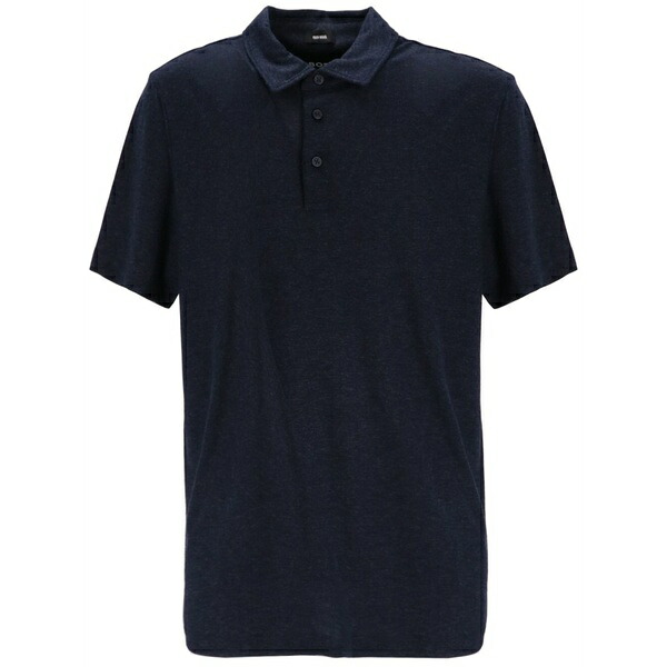 元締め メンズ スポーツシャツ トップス Stripe-detailing polo shirt Blue