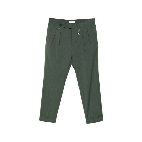 マニュエル リッツ メンズ 心地好いズボン下 ボトムス Double-pleat trousers Green