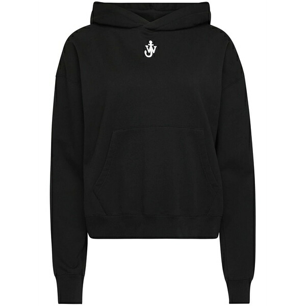 J.W.アンダーソン レディース パーカー・スウェットシャツ アウター Anchor-embroidered hoodie Black