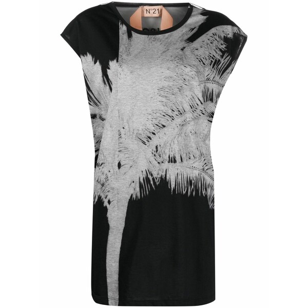 ヌメロ ヴェントゥーノ レディース プルオーバー トップス Graphic-print top Black