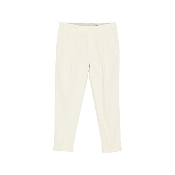PTトリノ メンズ 心地好いズボン下 ボトムス Pleated tapered trousers Neutrals
