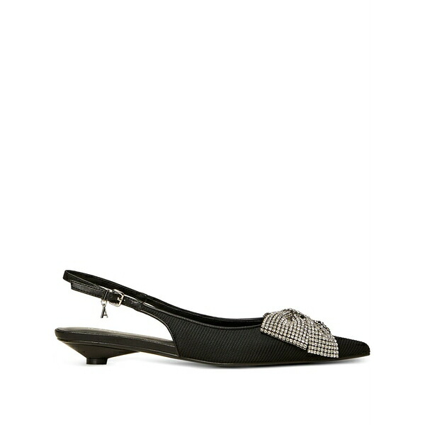 ツイン仕掛ける レディース パンプス シューズ Bow slingback heeled pumps Black