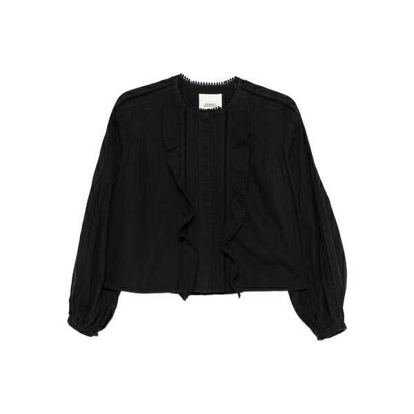 イザベル マラン レディース シャツ トップス Cubraly ruffled shirt Black|asty