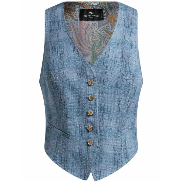 エトロ レディース 上衣＆上衣 アウター Slub waistcoat Blue