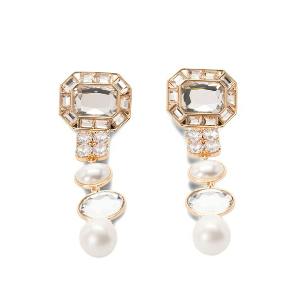 セルフ・ポートレイト レディース ピアス＆イヤリング アクセサリー Drop-design earrings Gold｜asty