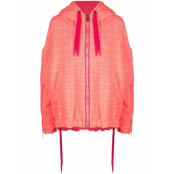 クリスジョイ レディース 上衣＆上衣 アウター Tweed drawstring hood jacket Pink
