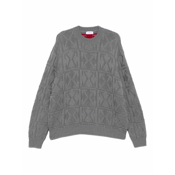 象牙色 メンズ 編み物\u0026プルオーバー アウター Patterned sweater Grey