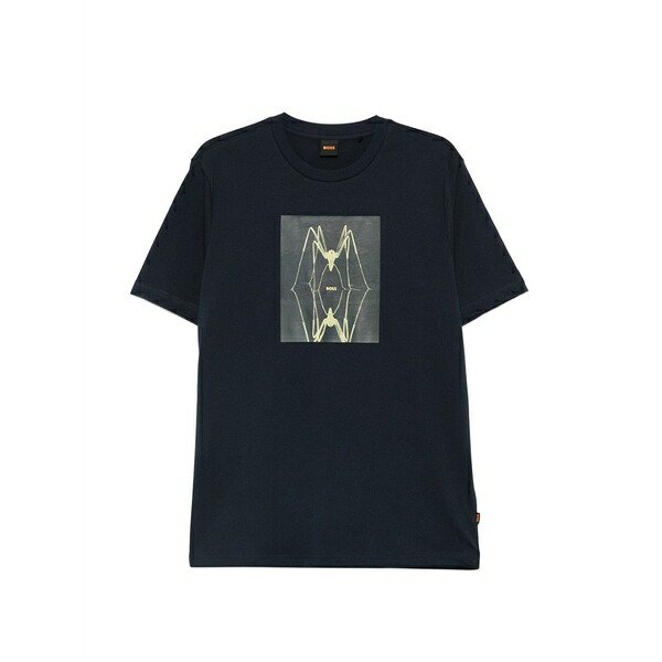 ボス メンズ Tシャツ トップス Graphic-print t-shirt Blue｜asty