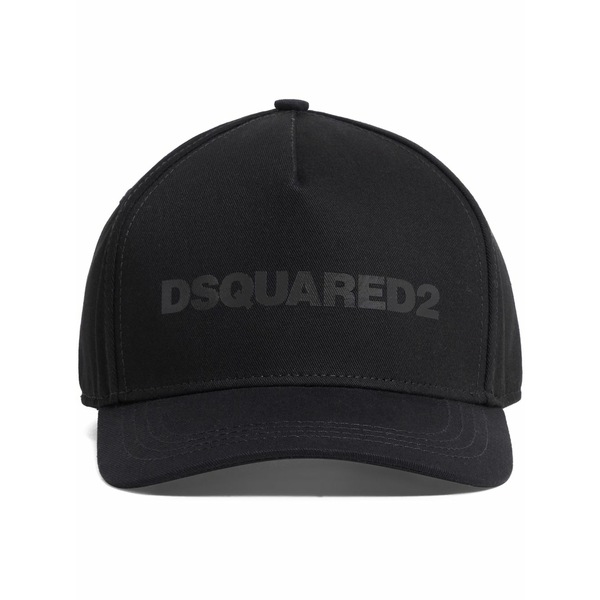 ディースクエアード メンズ かぶり笠 付属品 Logo patch baseball cap Black