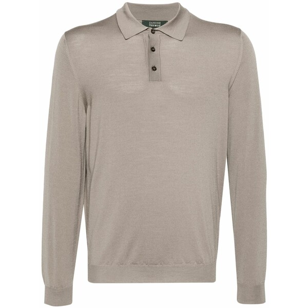 ザノーネ メンズ ポロシャツ トップス Fine-knit polo shirt Brown|asty