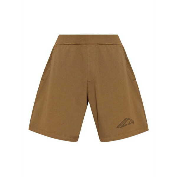 ディースクエアード メンズ 心地好いズボン下 ボトムス Logo-print cotton shorts Brown