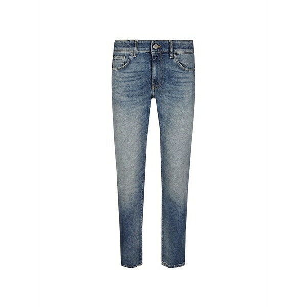 PTトリノ メンズ 心地好いズボン下 ボトムス Faded-effect whiskered jeans Blue